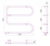 Стилье (Сунержа) Электрика GS 00404-6065 | электрический полотенцесушитель 600х650