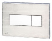 ALCAPLAST M1371 | клавиша смыва с цветным вкладышем для унитаза (цвет сталь матовая)