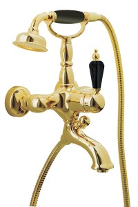 BOHEME Tradizionale Nero 253 | смеситель для ванны (золото/swarovski black) ― поставщик сантехники и отопительного оборудования SAN-GROZE