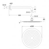 Cristina PD 600 | верхний душ 300 мм (хром)