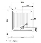 Laufen Merano 8.5395.1 | душевой поддон керамический 90х90