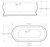 Heritage Victoria BVEFSW00 | ретро ванна акриловая 1745х790