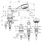 Kludi 384470575N Zenta Смеситель для ванны на 3 отверстия