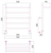 Стилье (Сунержа) Универсум Люкс 00024-6050 | водяной полотенцесушитель 600х500