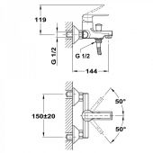 TEKA INCA 53.101.12 | смеситель для ванны и душа